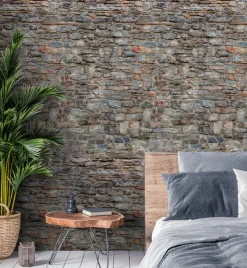 Fototapete Vlies Grandeco Braun Grau Stein Wand A51702