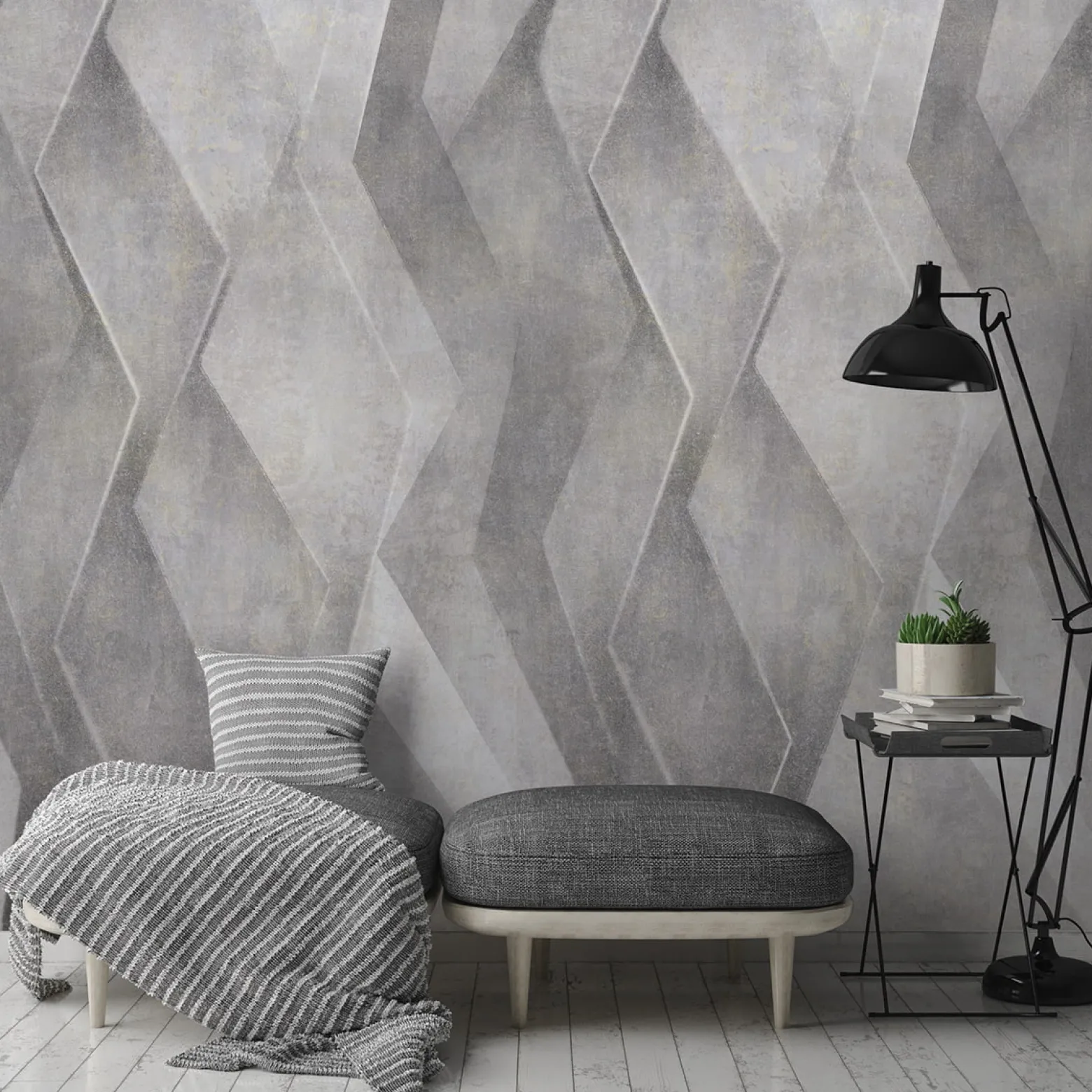 Fototapete Vlies Grandeco Grau Beton Optik A42801