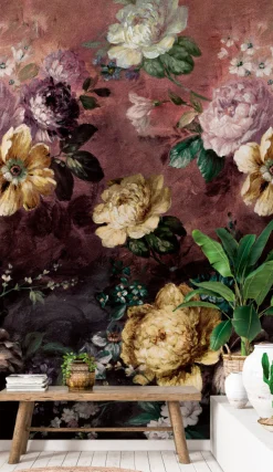 Fototapete Vlies Grandeco Lila Blumen A52001