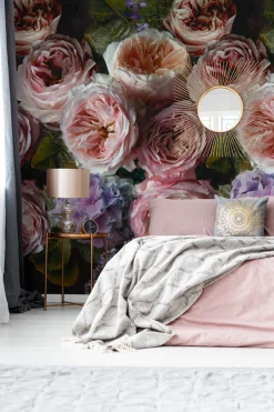 Fototapete Vlies Grandeco Rosa Lila Blumen A52101
