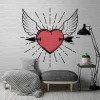 Fototapete Vlies Herz Pfeil Mauer grau rot Premium