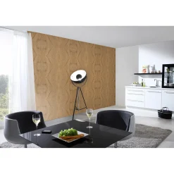 Fototapete Vlies Holz Kalaidoskop beige braun