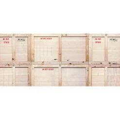 Fototapete Vlies Holzkisten Transport braun rot