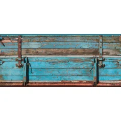 Fototapete Vlies Holzkiste Shabby Chic blau