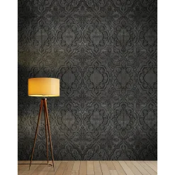 Fototapete Vlies Holz-Ornamente schwarz grau Premium