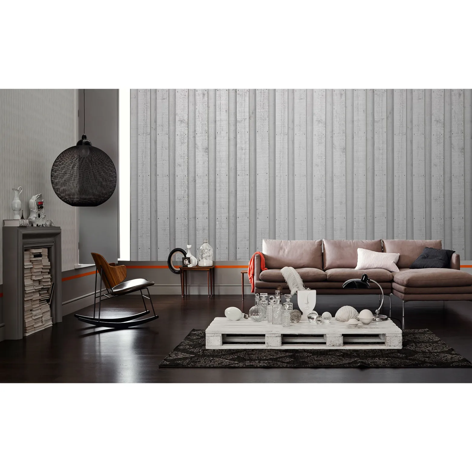 Fototapete Vlies Holz-Wand Optik grau