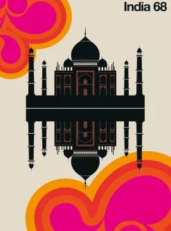Fototapete Vlies Indien Palast Retro orange