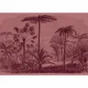 Fototapete Vlies Jurassic Pflanzen rosa rot Premium