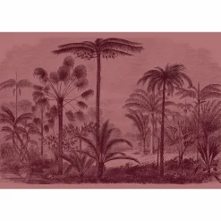 Fototapete Vlies Jurassic Pflanzen rosa rot Premium