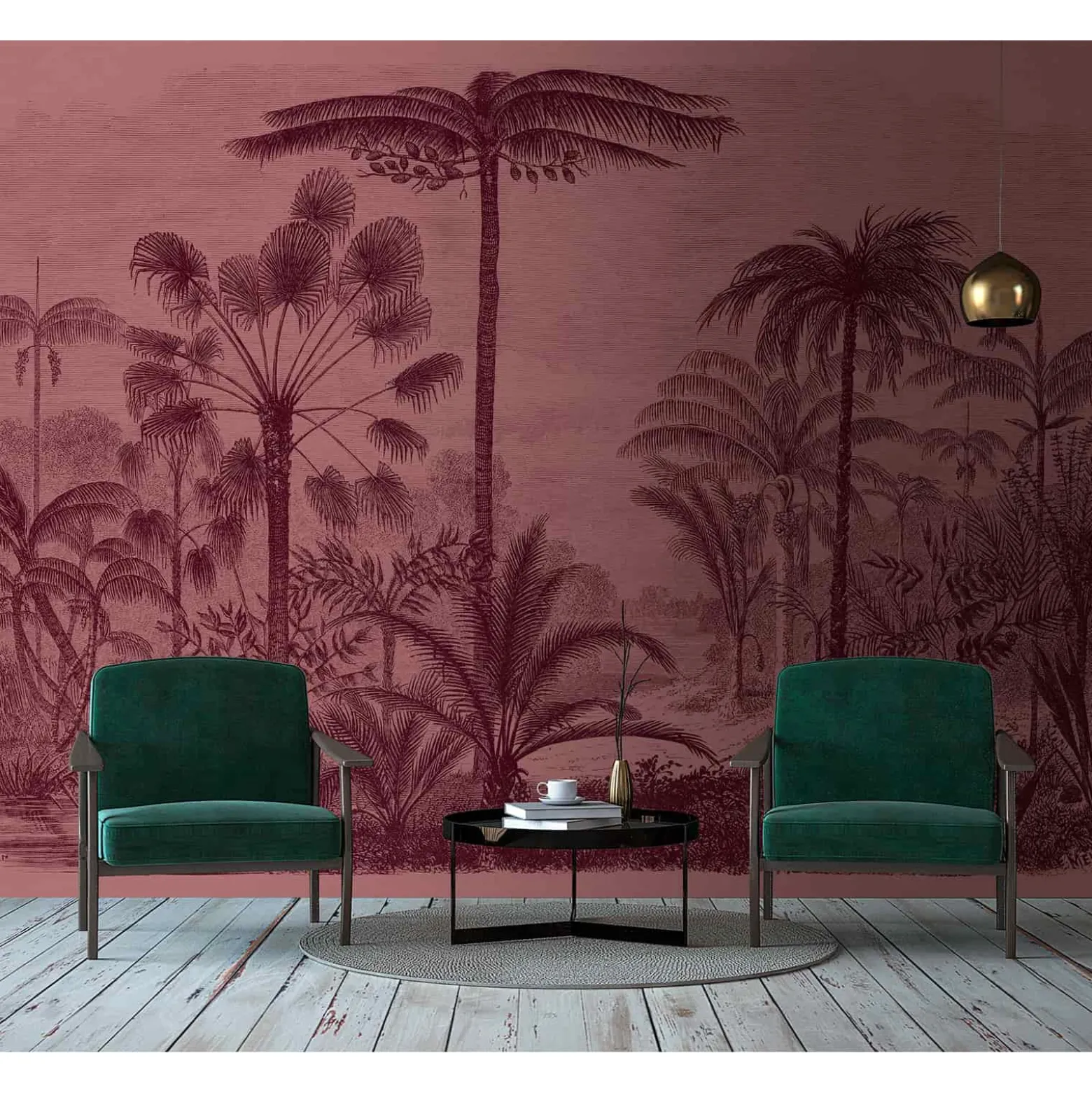 Fototapete Vlies Jurassic Pflanzen rosa rot Premium