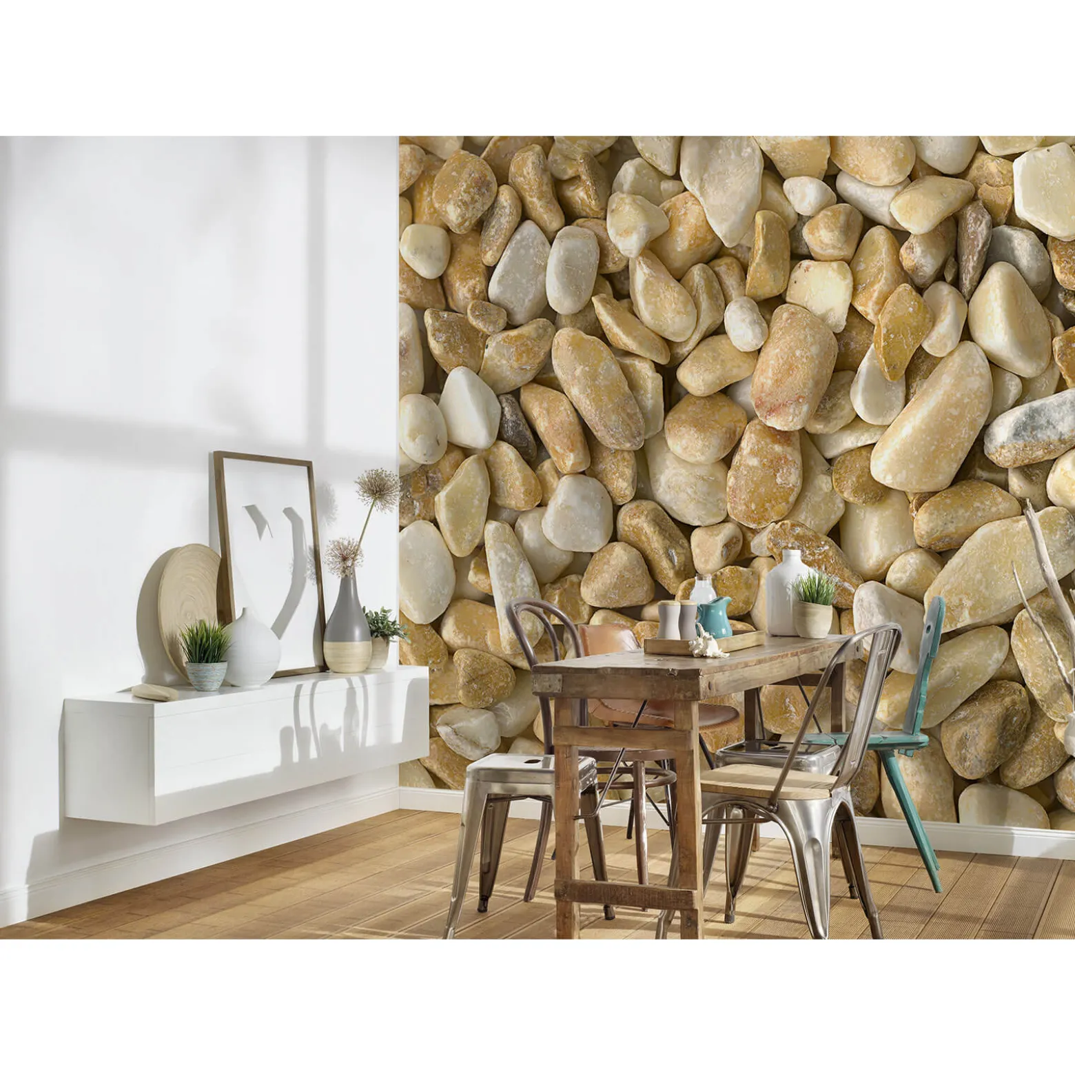 Fototapete Vlies Kieselsteine Deko beige creme