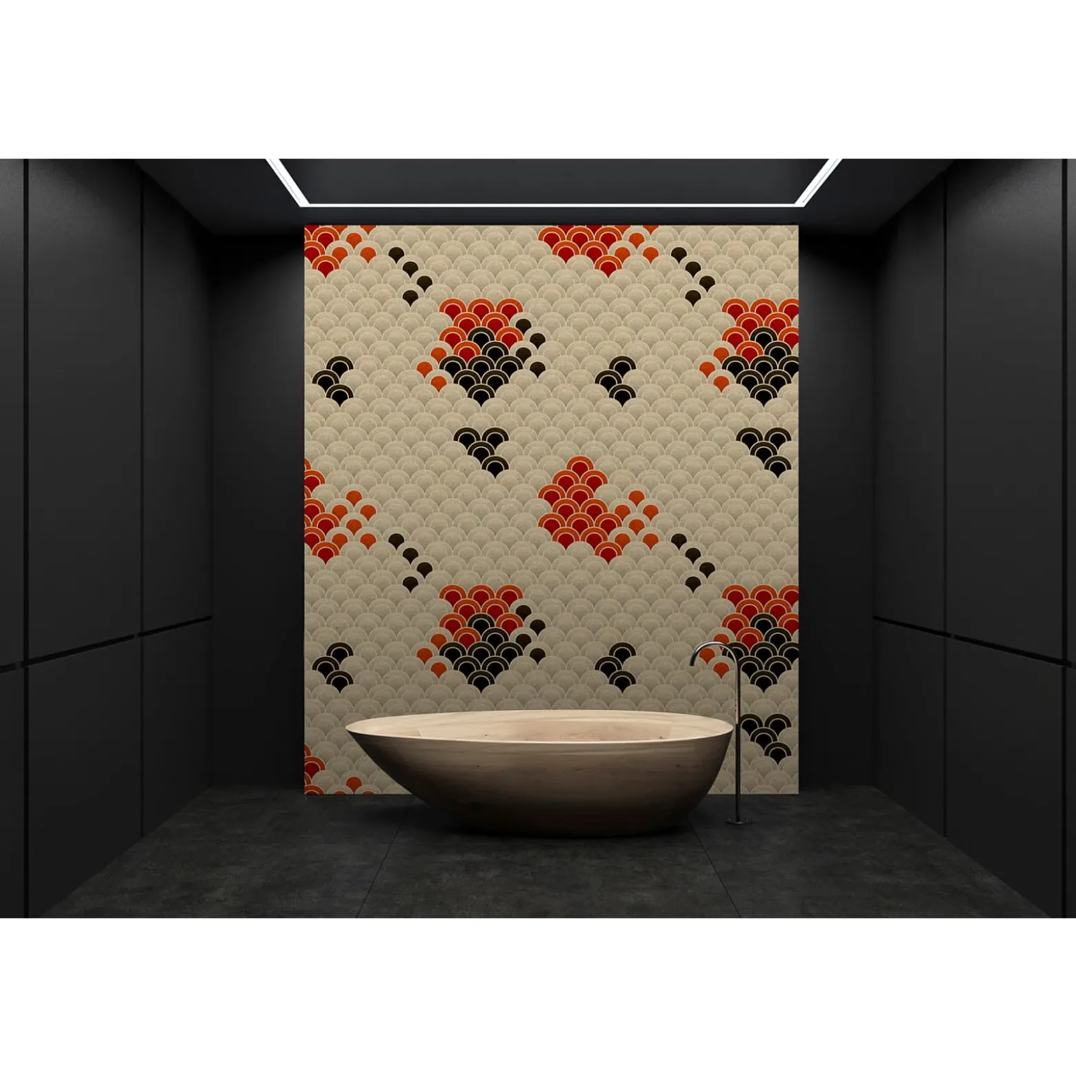 Fototapete Vlies Koi Fisch-Schuppen rot beige Premium