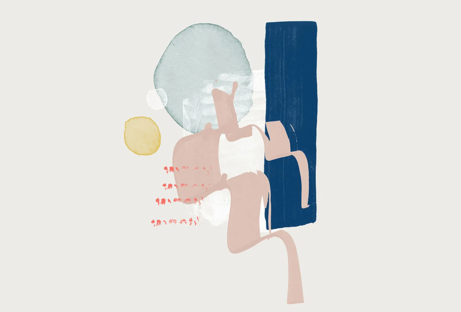 Fototapete Vlies Kunst Abstrakt blau beige grün