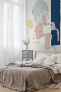 Fototapete Vlies Kunst Abstrakt blau beige grün