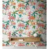 Fototapete Vlies Lilien Floral Mosaik Neon grau rot grün
