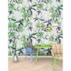Fototapete Vlies Lilien Floral Mosaik Neon grau grün