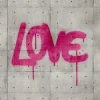 Fototapete Vlies Love Beton Steine grau pink 38265-1