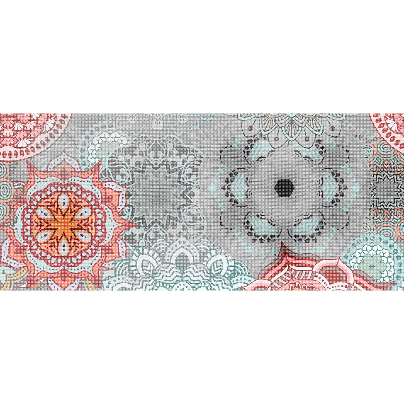 Fototapete Vlies Mandala Grafisch grau orange