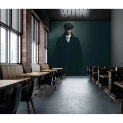 Fototapete Vlies Mann Roger Mütze blau schwarz Premium