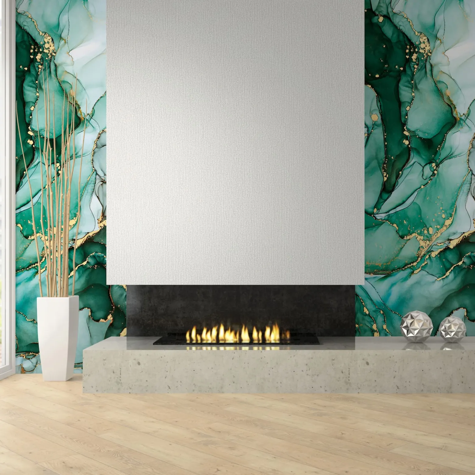 Fototapete Vlies Marmor Optik Grün Gold 81681