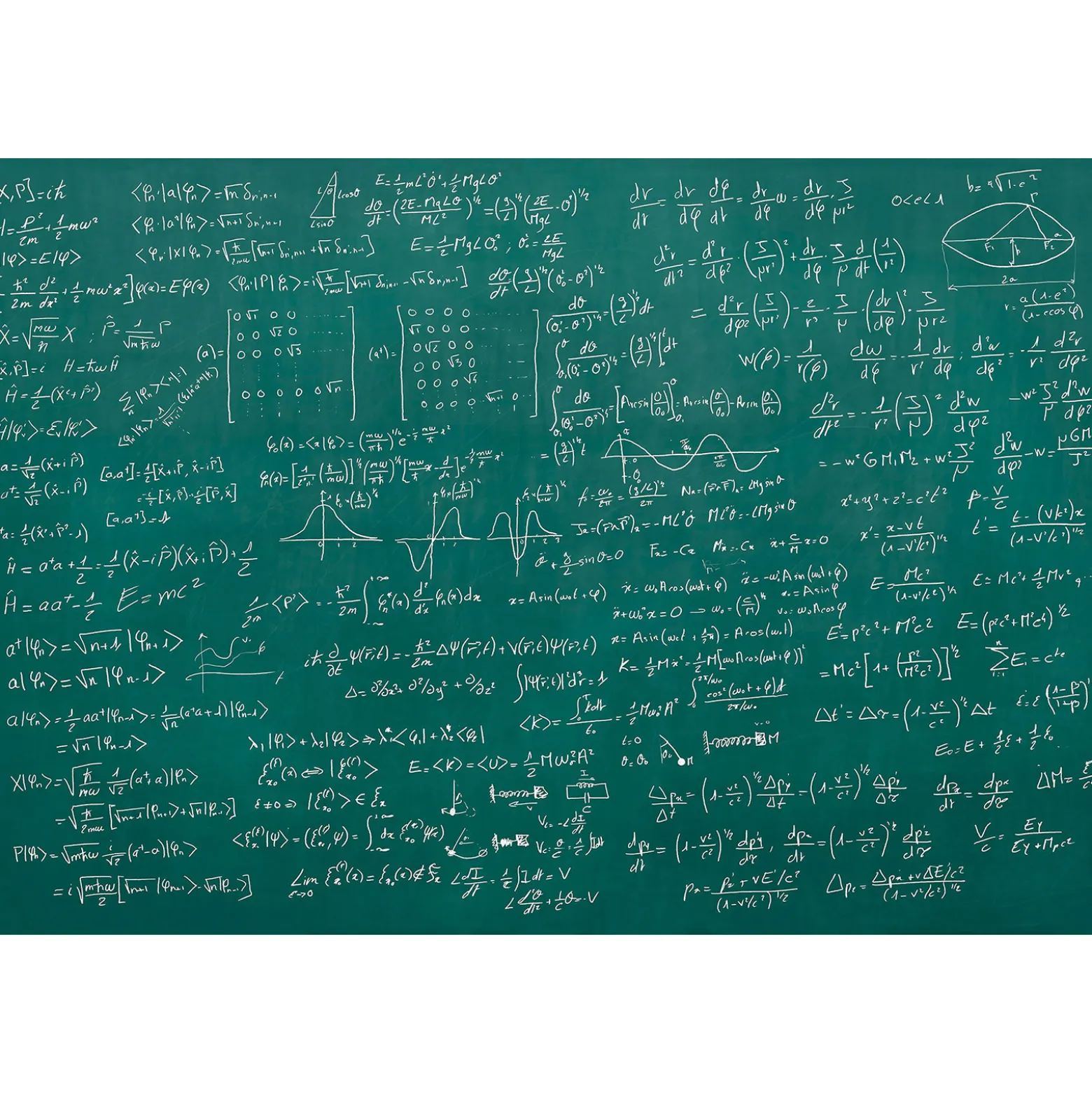 Fototapete Vlies Mathe Formeln Tafel creme grau