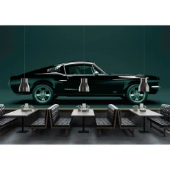 Fototapete Vlies Mustang Seite blau schwarz Premium