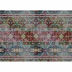 Fototapete Vlies Navajo Muster grün rot blau Premium