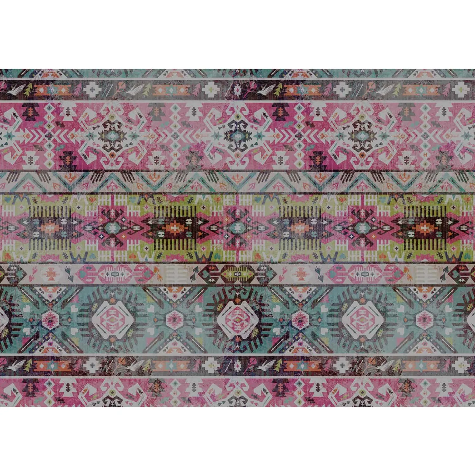 Fototapete Vlies Navajo Muster pink türkis Premium