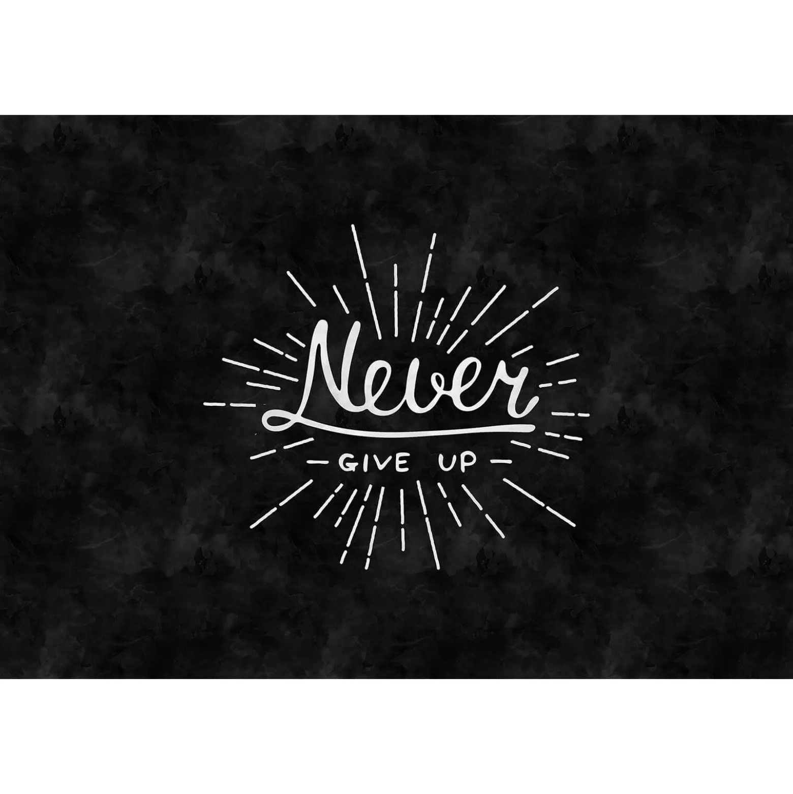 Fototapete Vlies Never Give Up Tafel schwarz Premium