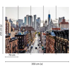Fototapete Vlies New York Großstadt Hochhäuser grau