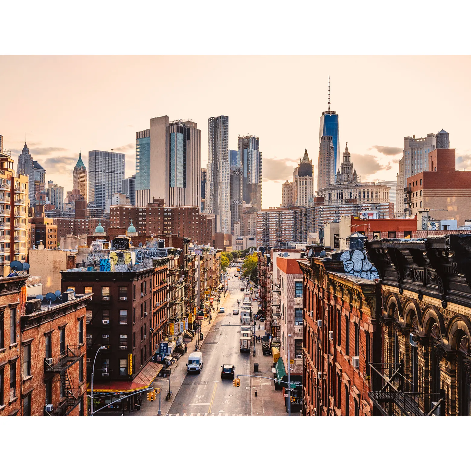 Fototapete Vlies New York Großstadt Hochhäuser braun
