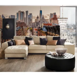 Fototapete Vlies New York Großstadt Hochhäuser braun