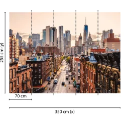 Fototapete Vlies New York Großstadt Hochhäuser braun