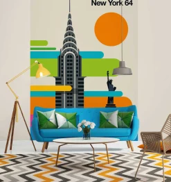 Fototapete Vlies New York Retro bunt beige
