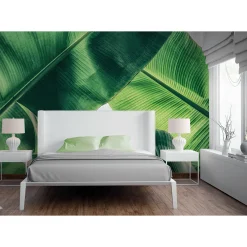 Fototapete Vlies Palmen Blätter grün weiß Designwalls