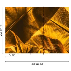 Fototapete Vlies Palmen Blätter gelb Designwalls