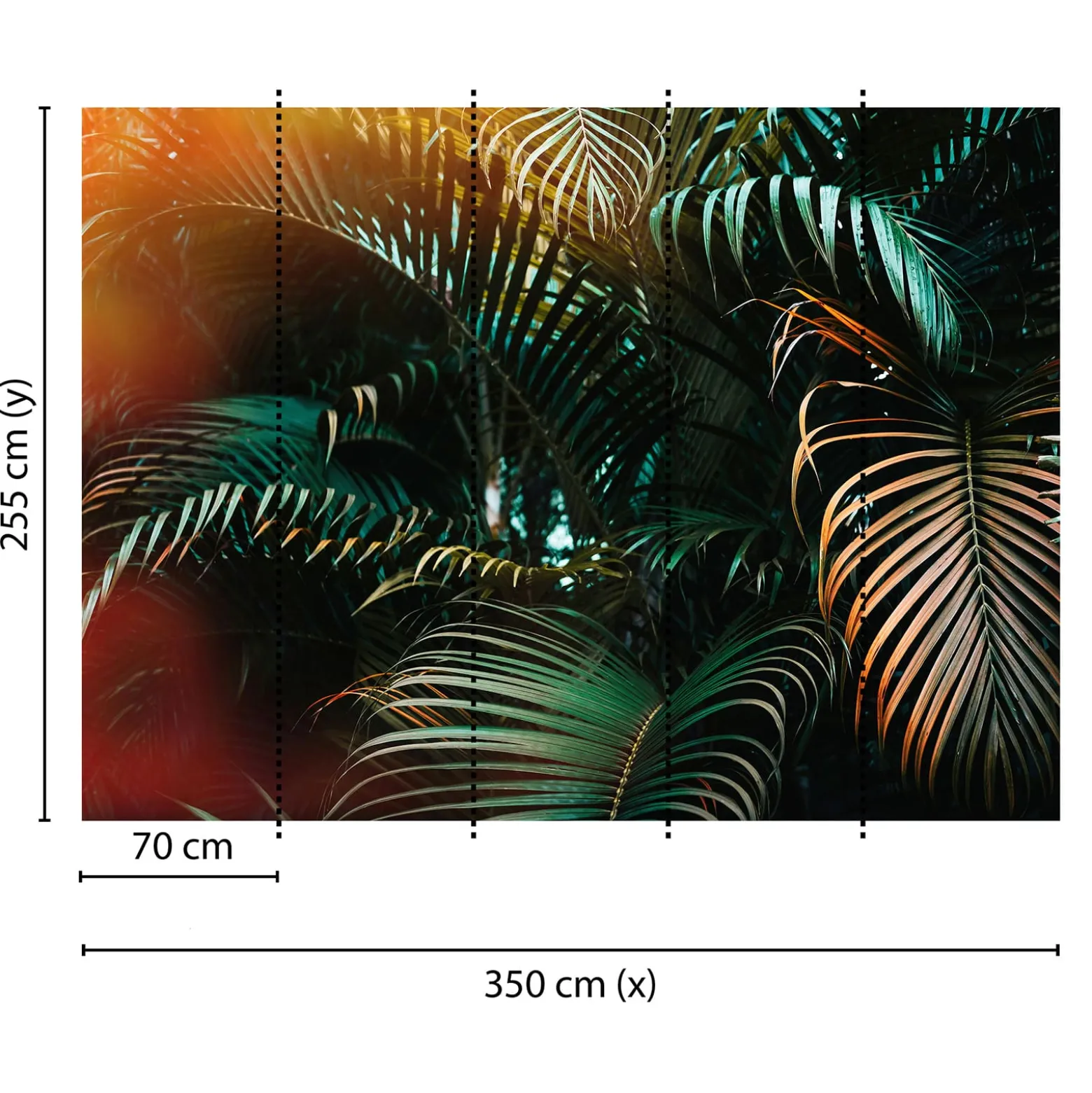 Fototapete Vlies Palmen Blätter Dschungel grün braun