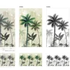 Fototapete Vlies Palmen Pflanzen Floral grün grau 47202
