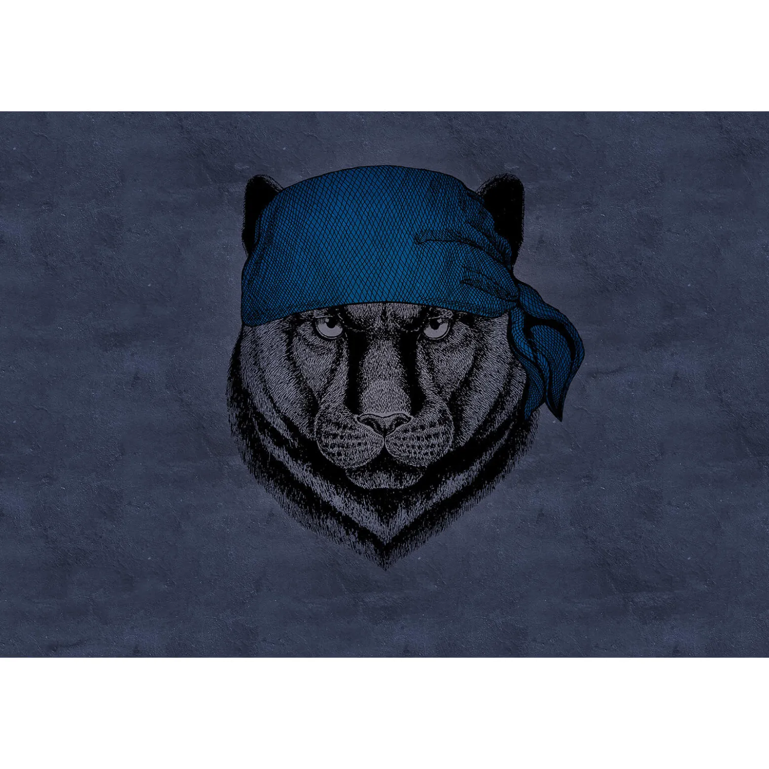 Fototapete Vlies Panther Kopftuch Pirat grau Premium