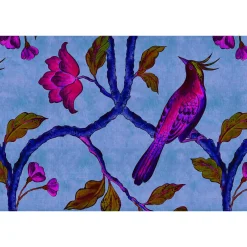 Fototapete Vlies Paradiesvogel blau pink Premium