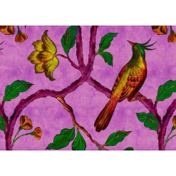 Fototapete Vlies Paradiesvogel pink grün Premium