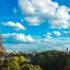 Fototapete Vlies Paris Eiffelturm blau grün