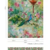 Fototapete Vlies Pfau Blumen Garten grün bunt 47259