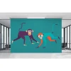 Fototapete Vlies Pop-Art Affen blau orange Premium