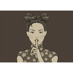 Fototapete Vlies Pop Art Japan beige schwarz Premium