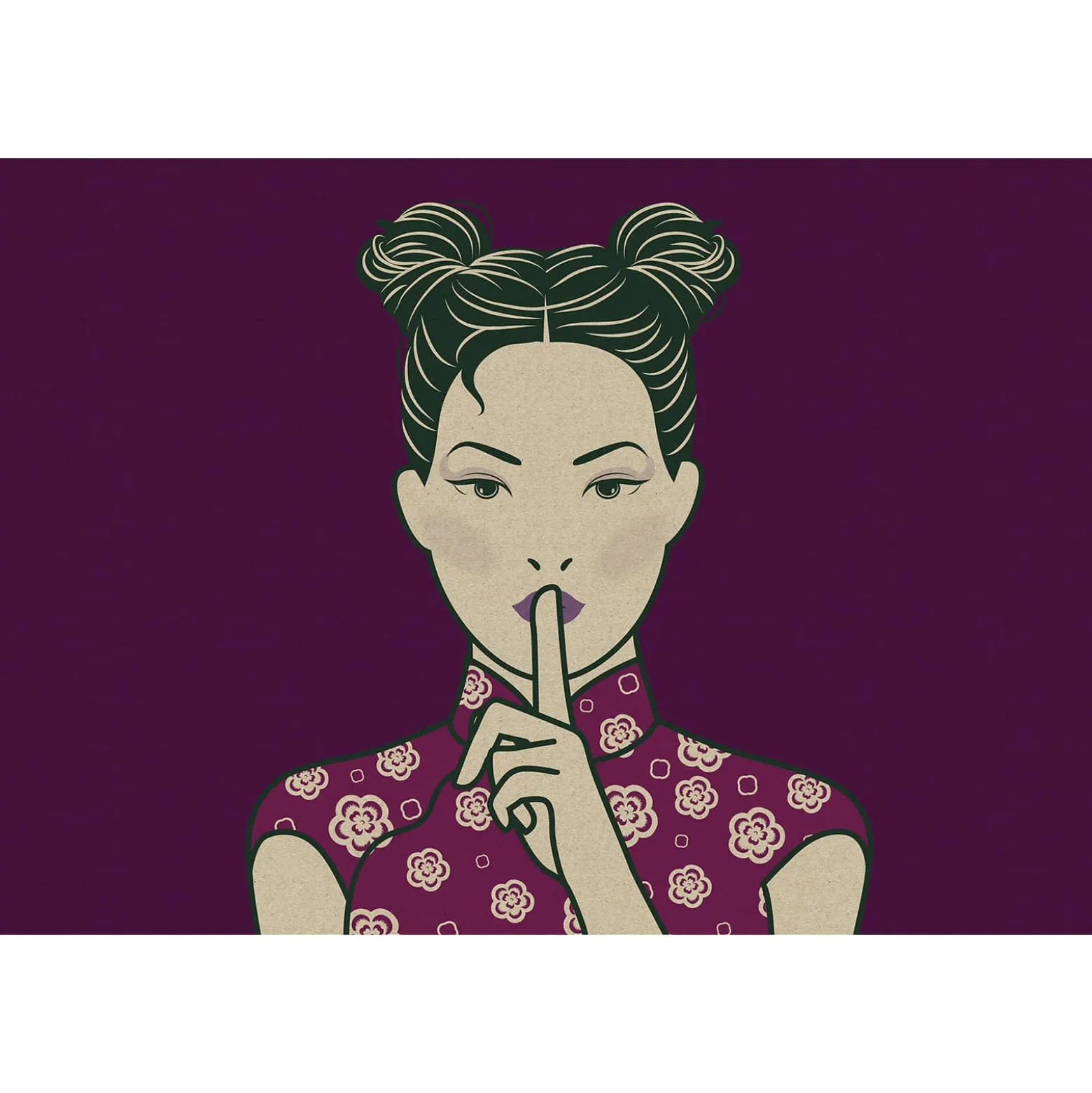 Fototapete Vlies Pop Art Japan violett beige Premium