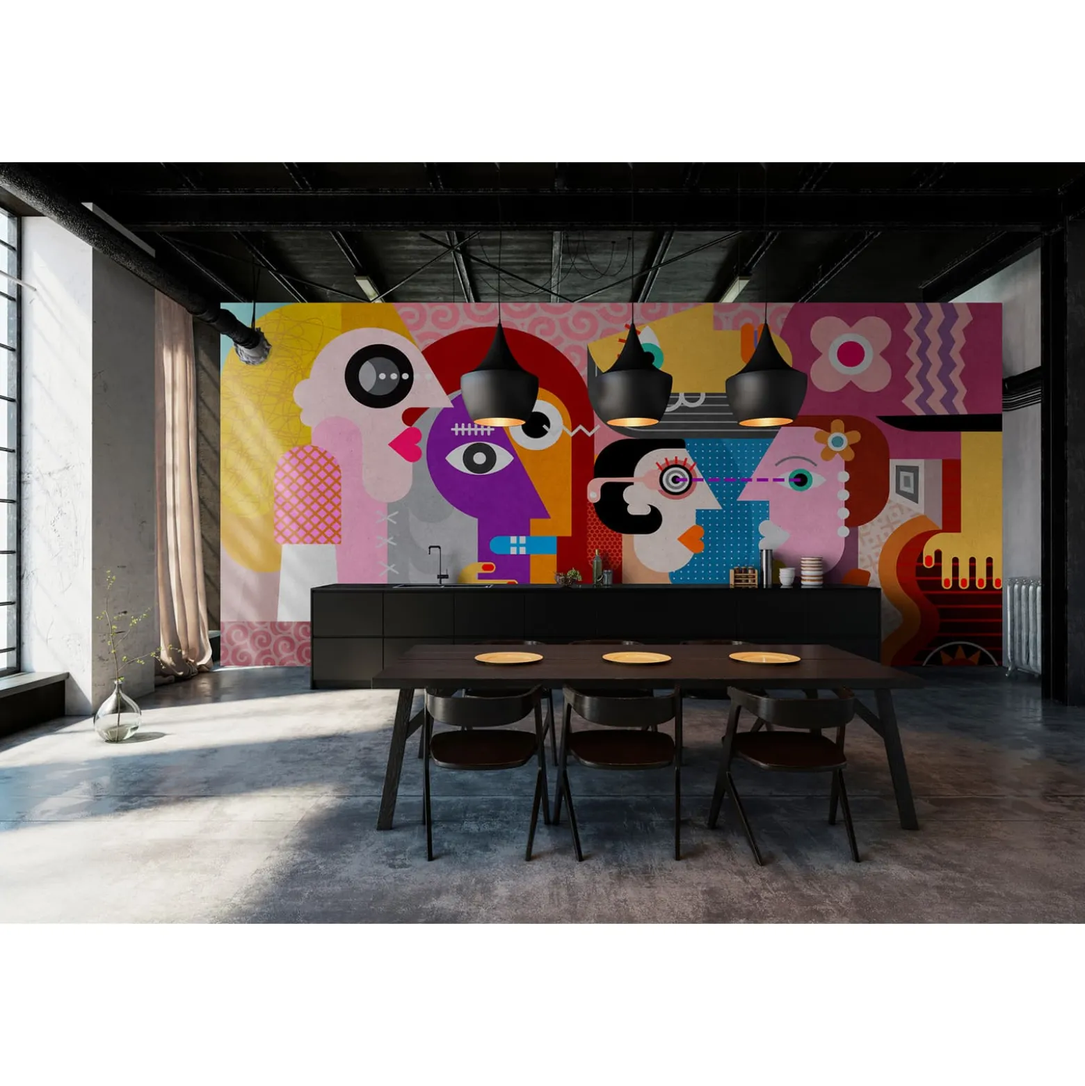 Fototapete Vlies Pop Art Retro pink bunt Premium