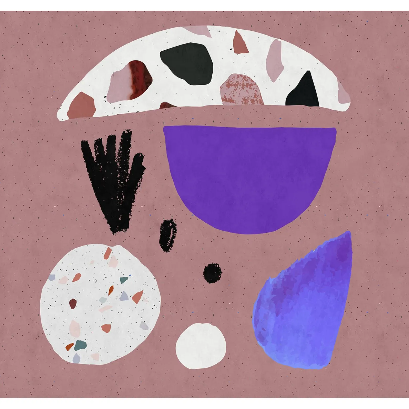 Fototapete Vlies Pop Art Terrazzo beige rosa Premium