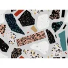 Fototapete Vlies Pop Art Terrazzo grau orange Premium
