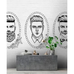 Fototapete Vlies Portrait Männer Hipster weiß Premium